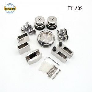 Ruote a rulli a porta scorrevole a sospensione superiore, sistema a rulli da doccia scorrevole in vetro